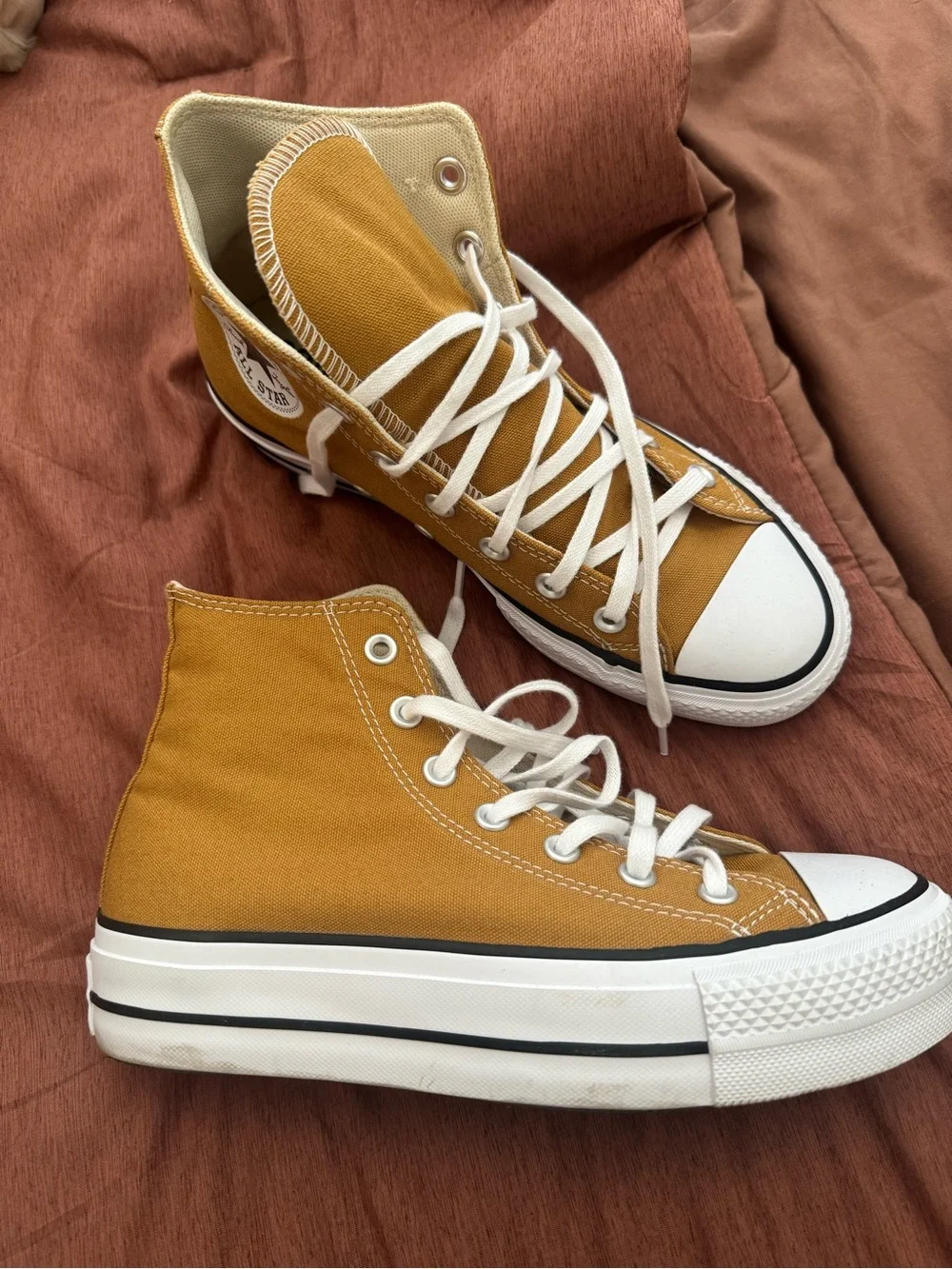 Converse Women's High-Top Sneakers in Mustard Yellow